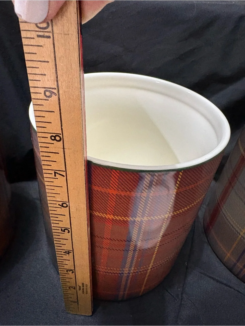 Pottery Barn Woodrow Plaid Ceramic Storage Canister
